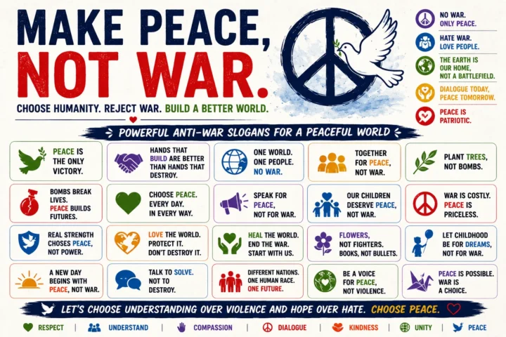 Best 50 Catchy Anti War Slogans (2026)
