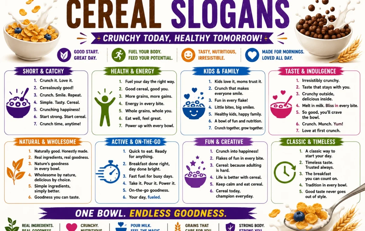 Best 50 Catchy Cereal Slogans (2026)