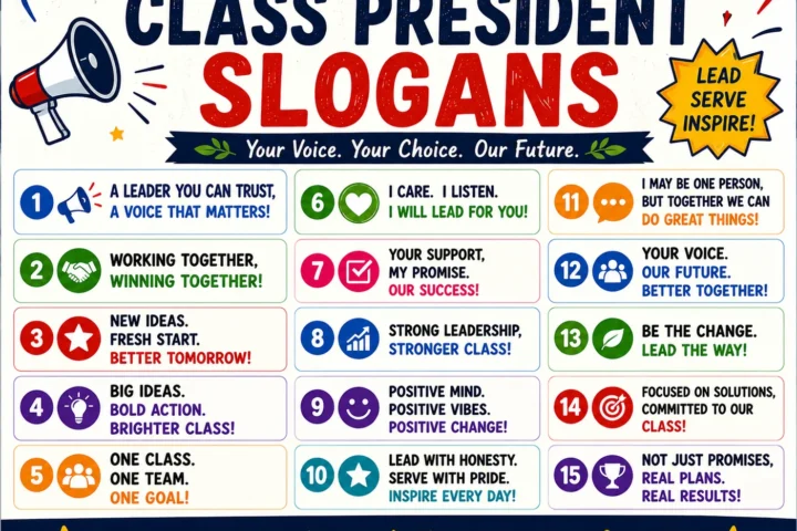 Super 50 Catchy Class President Slogans (2026)