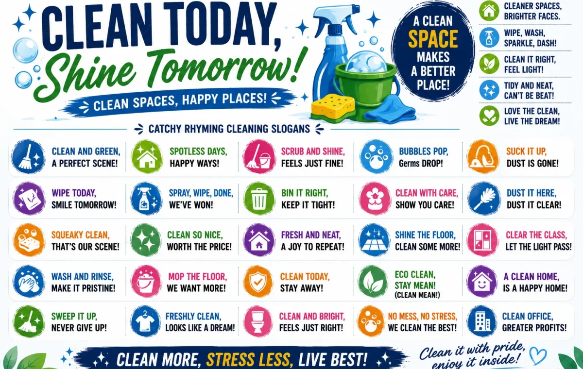 Best 50 Catchy Cleaning Slogans That Rhyme (2026)