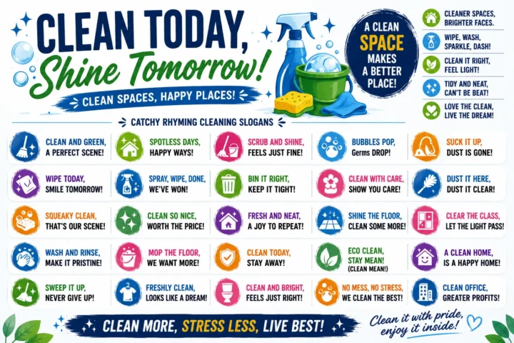 Best 50 Catchy Cleaning Slogans That Rhyme (2026)