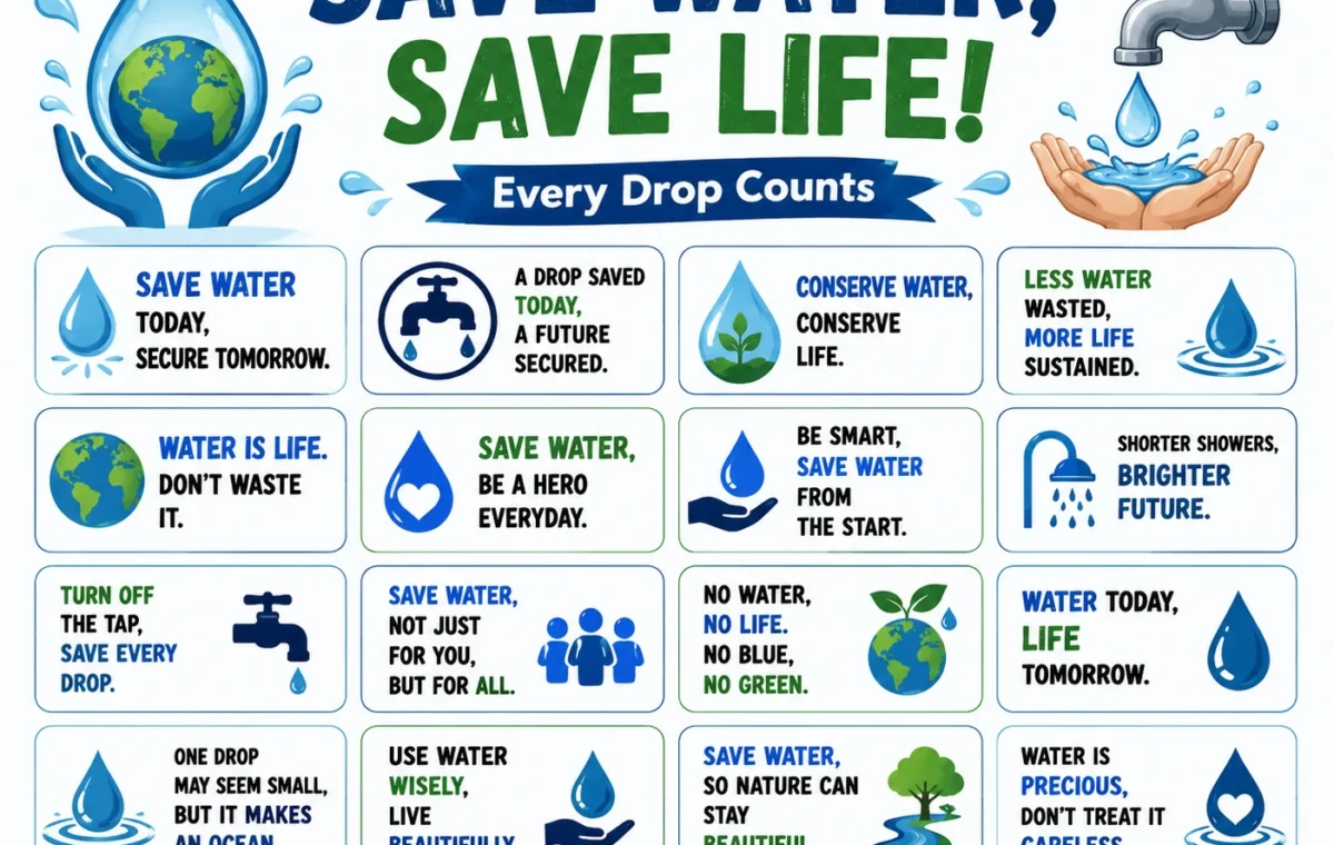 50 Catchy Save Water Slogans in English (2026)