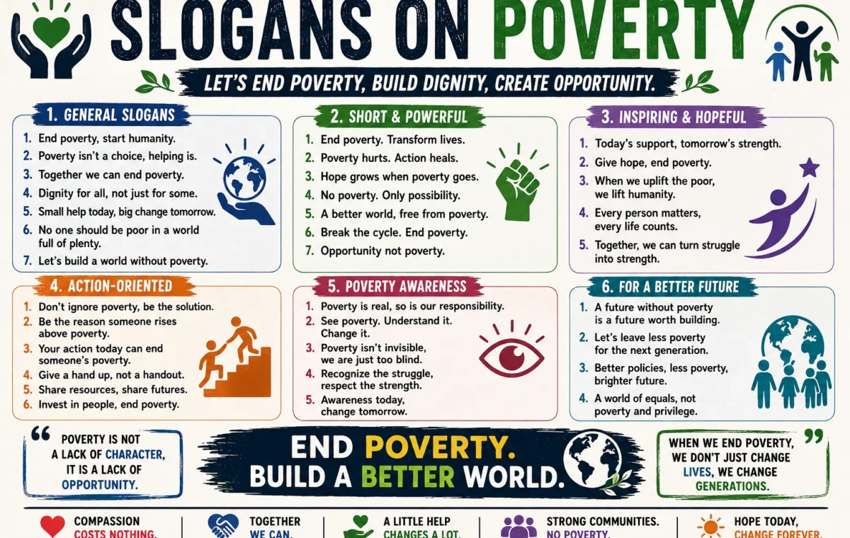 Best 50 Catchy Slogans on Poverty (2026)