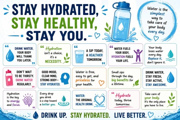 Super 50 Catchy Stay Hydrated Quotes for Daily Motivation (2026)
