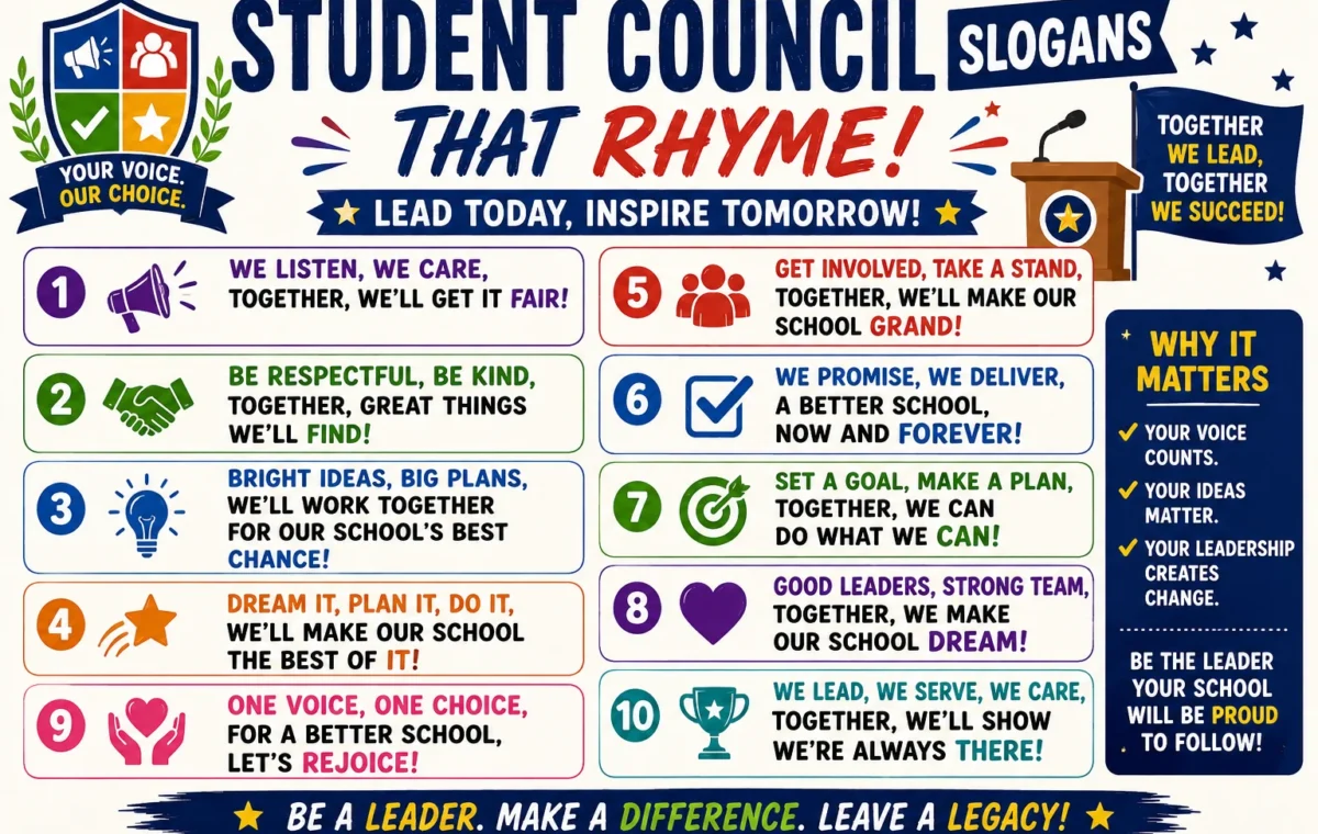 Best 50 Catchy Student Council Slogans That Rhyme (2026)