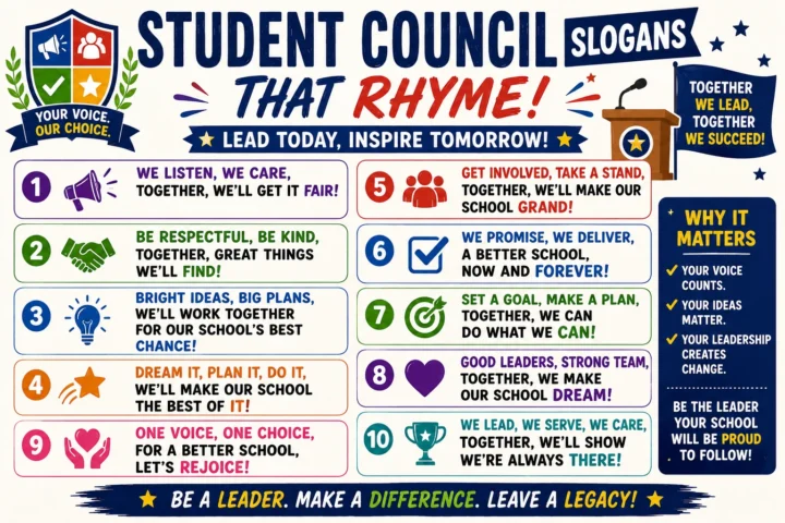 Best 50 Catchy Student Council Slogans That Rhyme (2026)