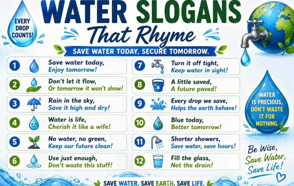 Best 50 Catchy Water Slogans That Rhyme (2026)