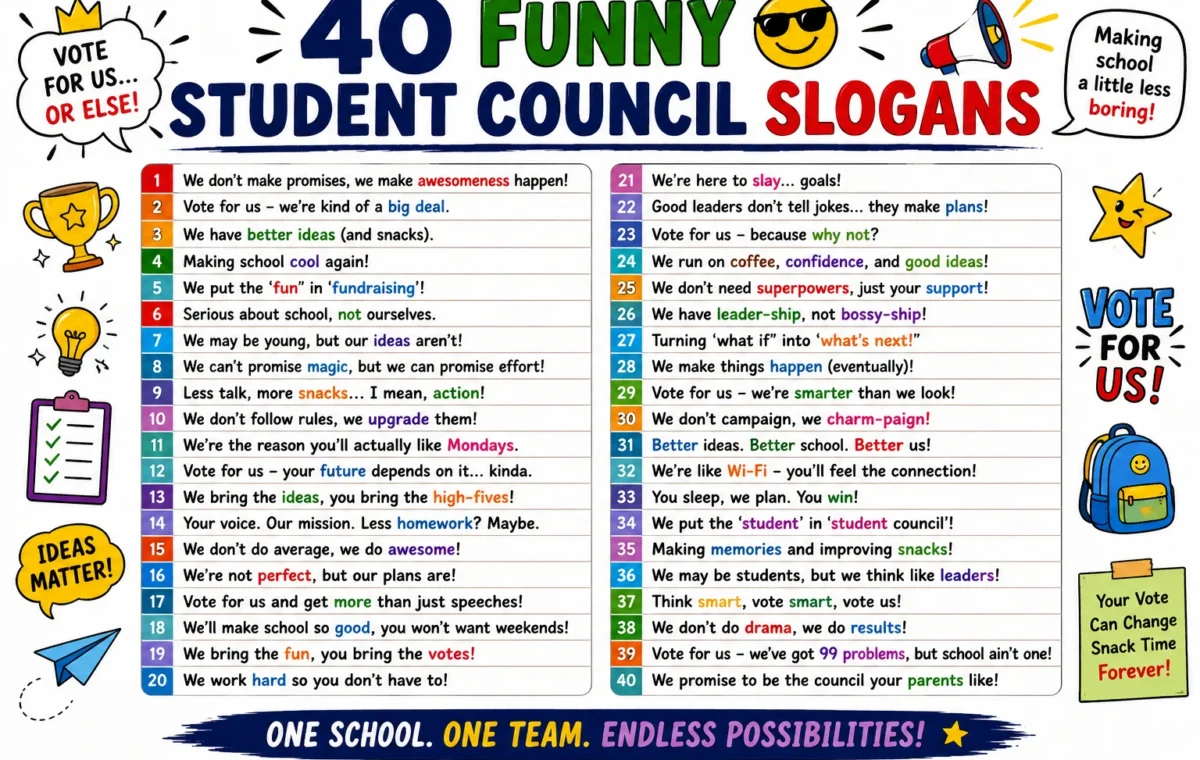 40 Funny Student Council Slogans: Creative Ideas for 2026