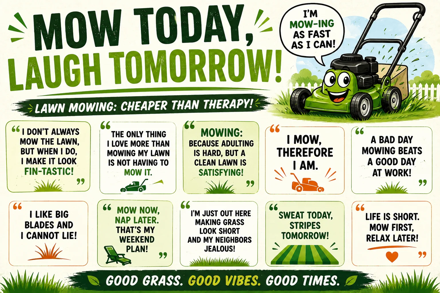 Rhyming Lawn Mowing Slogans