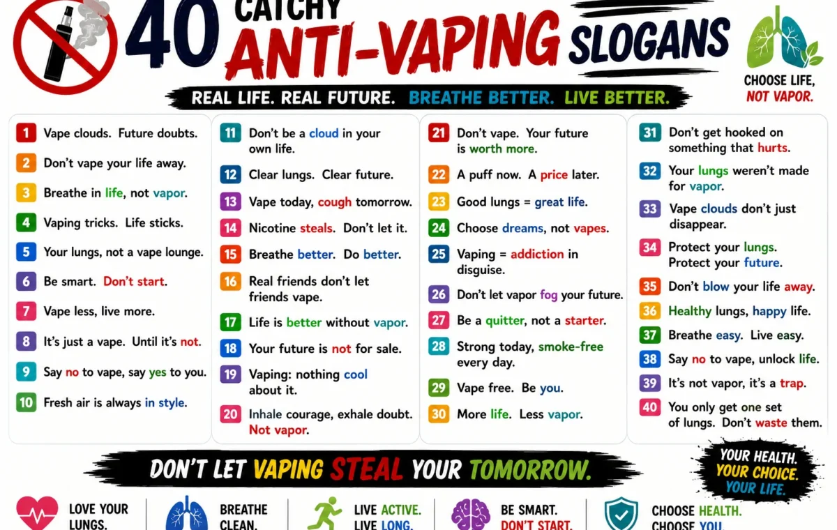 Super 50 Catchy Anti Vaping Slogans (2026)