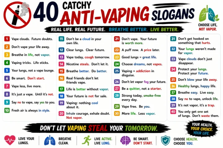 Super 50 Catchy Anti Vaping Slogans (2026)