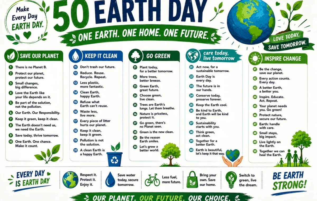 Super 60 Catchy Earth Day Slogans for 2026