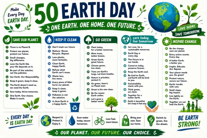 Super 60 Catchy Earth Day Slogans for 2026