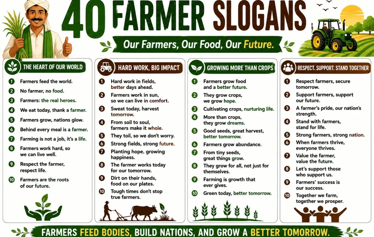 Super 50 Catchy Farmer Slogans in English (2026)