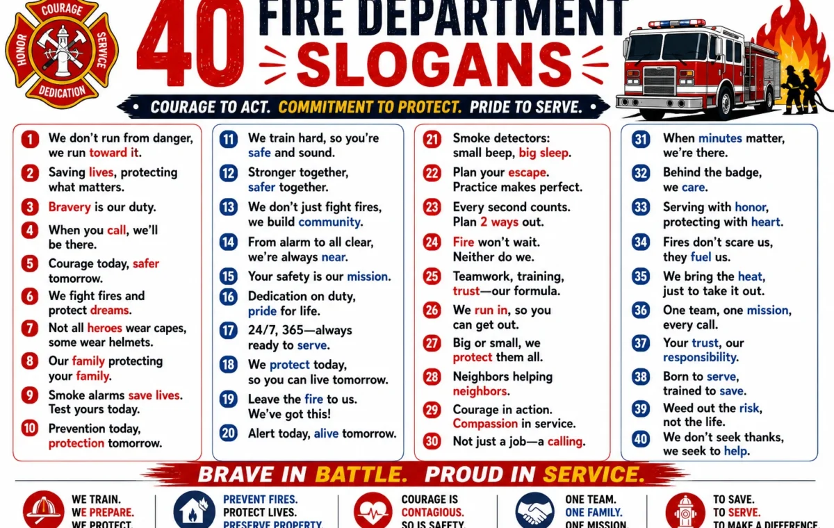 Best 50 Catchy Fire Department Slogans (2026)