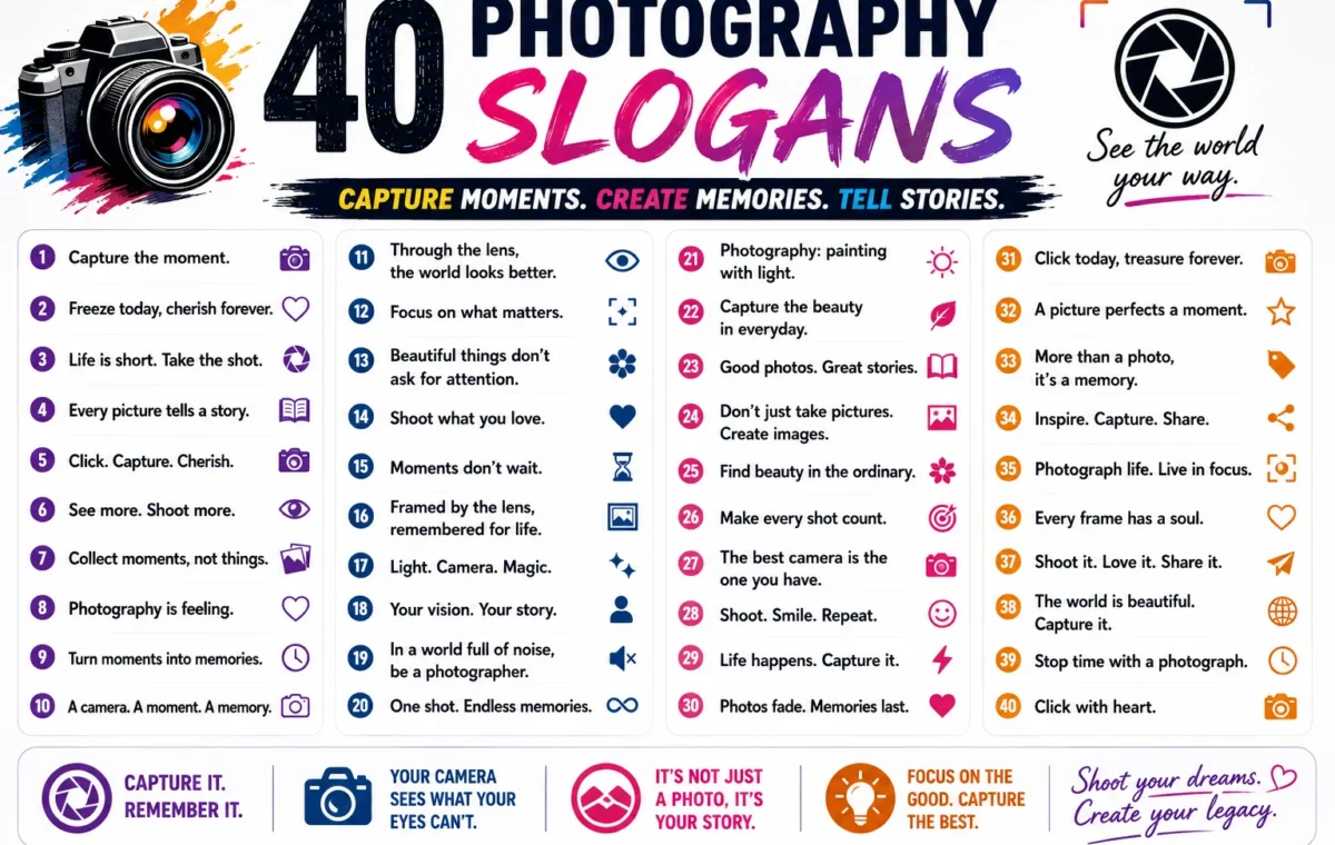 Super 50 Catchy Photography Slogans (2026)