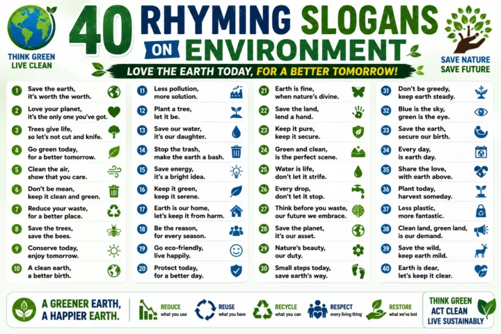 50 Creative Rhyming Slogans on Environment (2026)