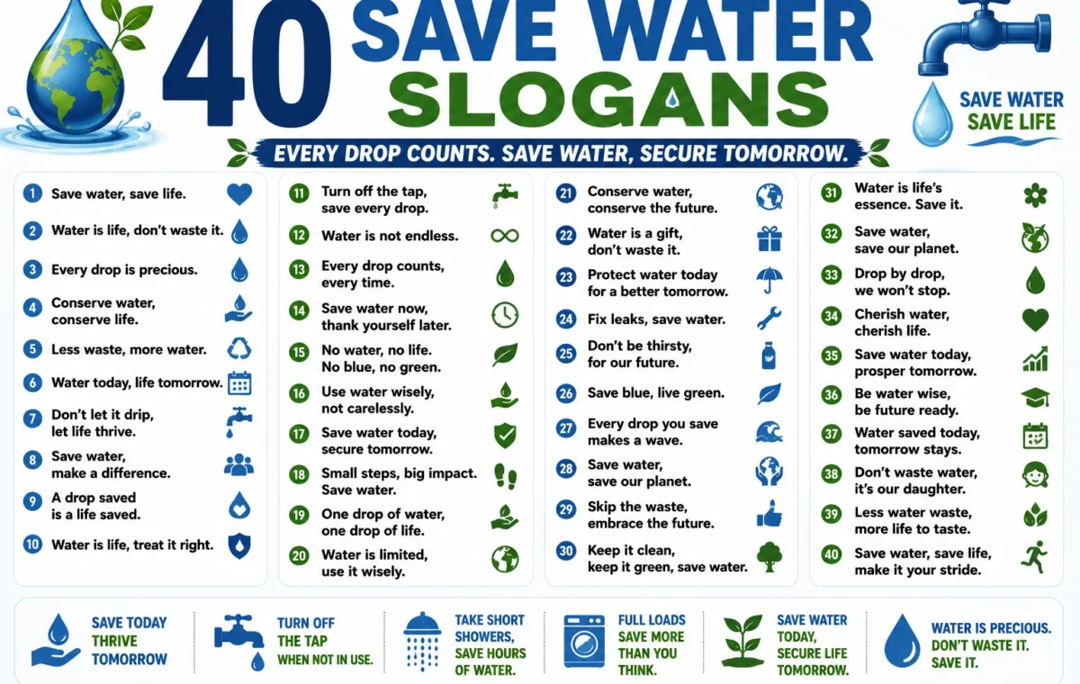 50 Catchy Save Water Slogans (2026)