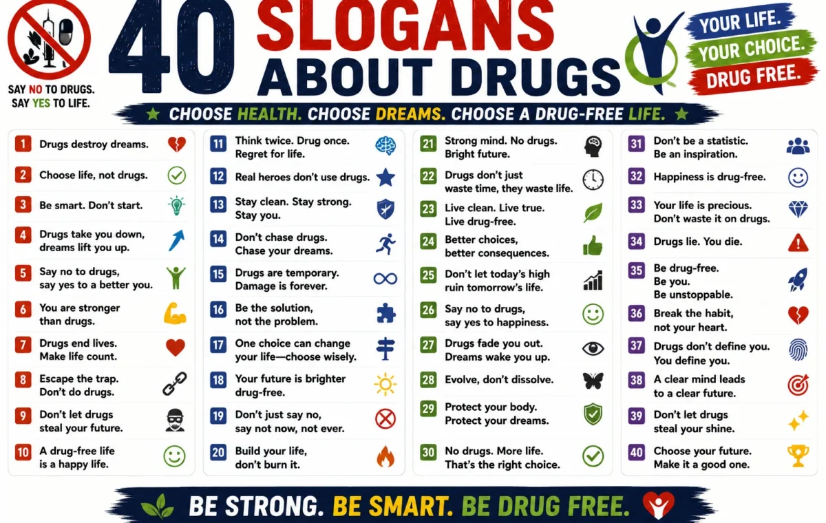 Best 50 Catchy Slogan About Drugs Ideas (2026)