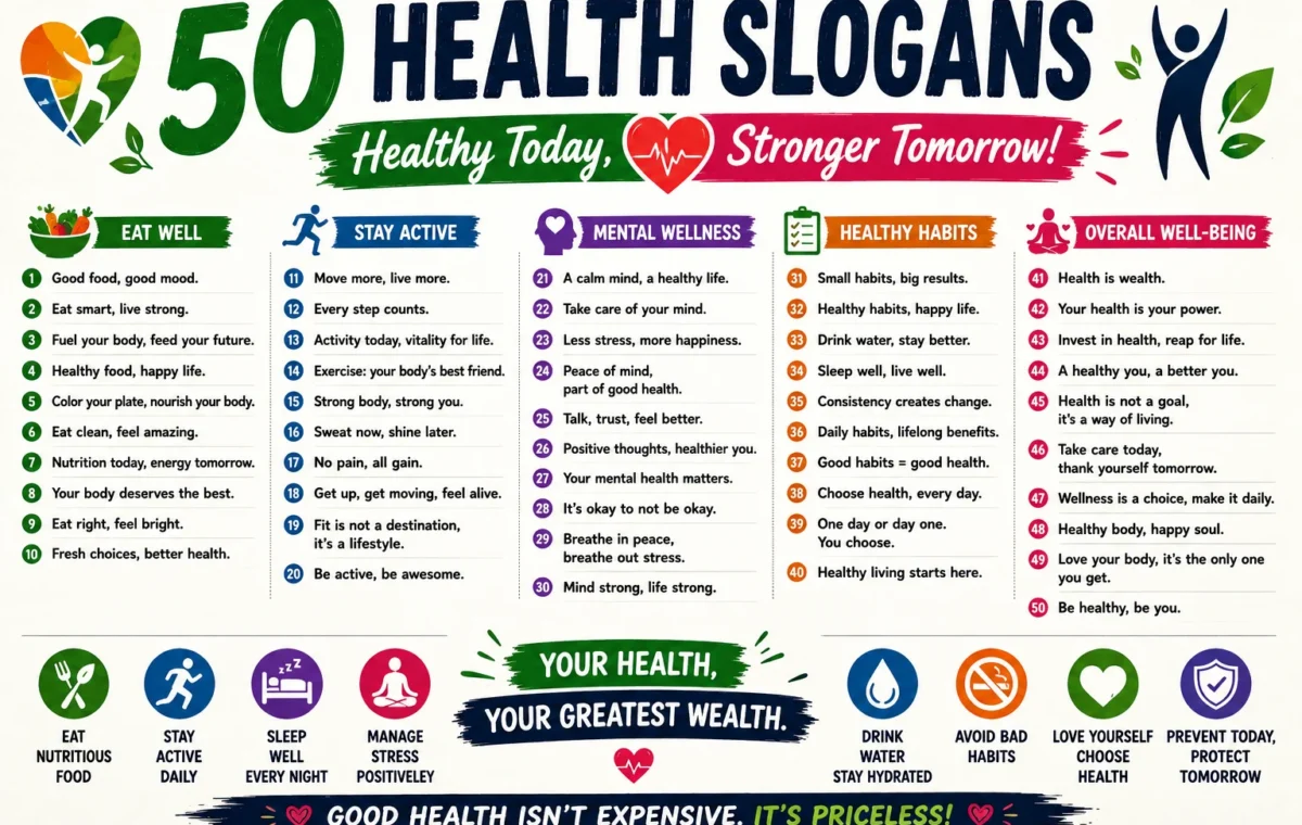 Best 50 Catchy Slogan About Health (2026)