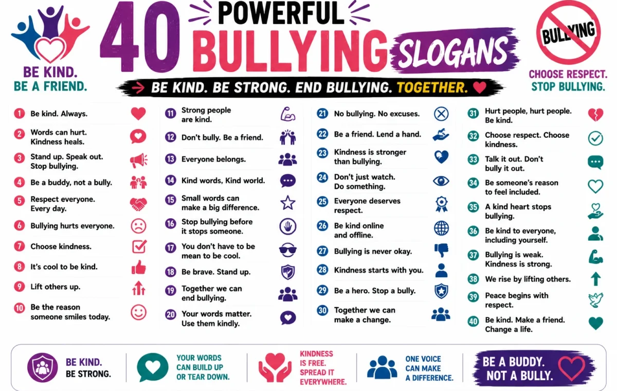 Super 50 Catchy Slogan Bullying Ideas (2026)