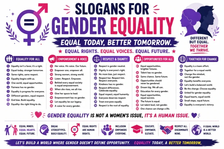 Super 50 Catchy Slogans for Gender Equality (2026)