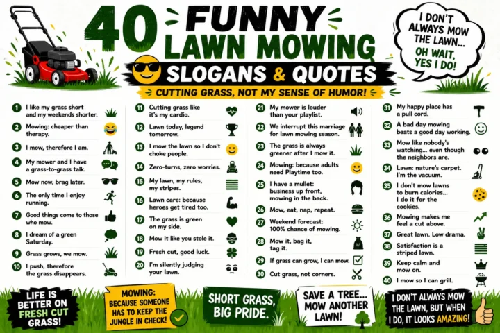 60 Slogans Funny Lawn Mowing Quotes (2026)