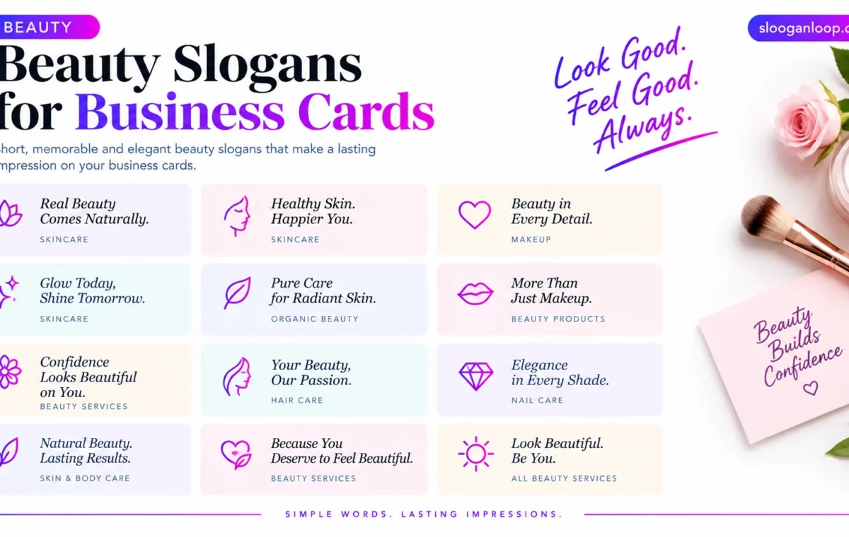 50 Catchy Beauty Slogans for Business Cards (2026)