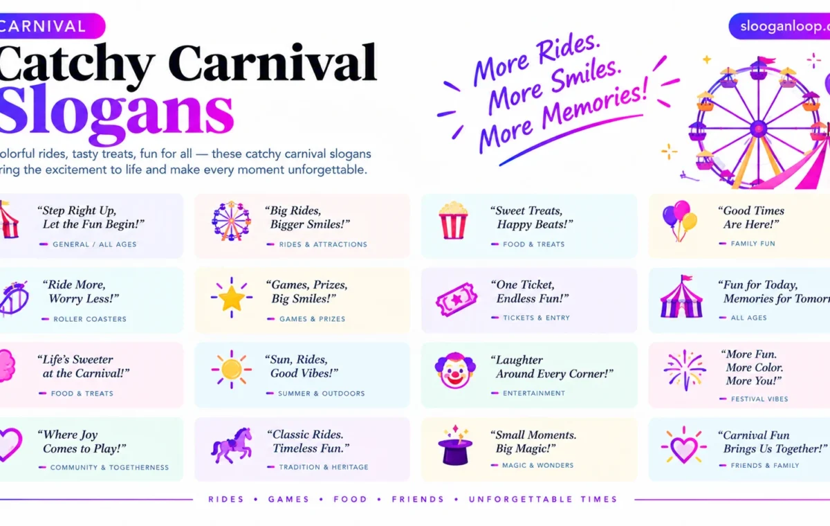 Super 58 Catchy Carnival Slogans (2026)