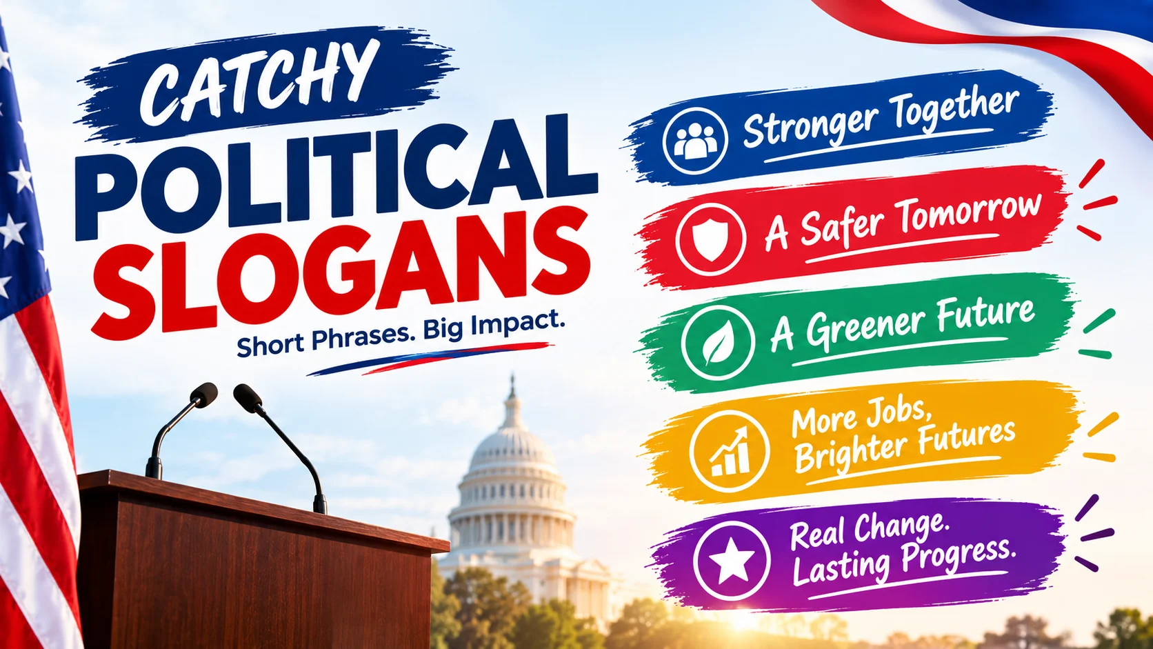 Slogna Examples Super 60 Catchy Political Slogans (2026) - slooganloop.com