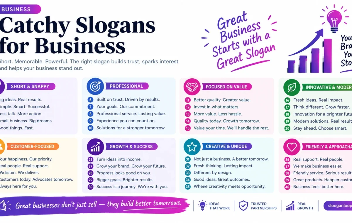 Super 60 Catchy Slogans for Business (2026)