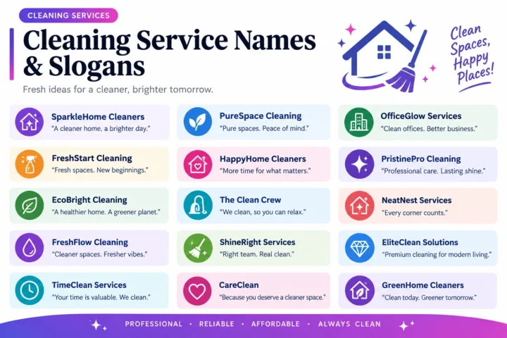 Super 50 Catchy Cleaning Service Names and Slogans 2026