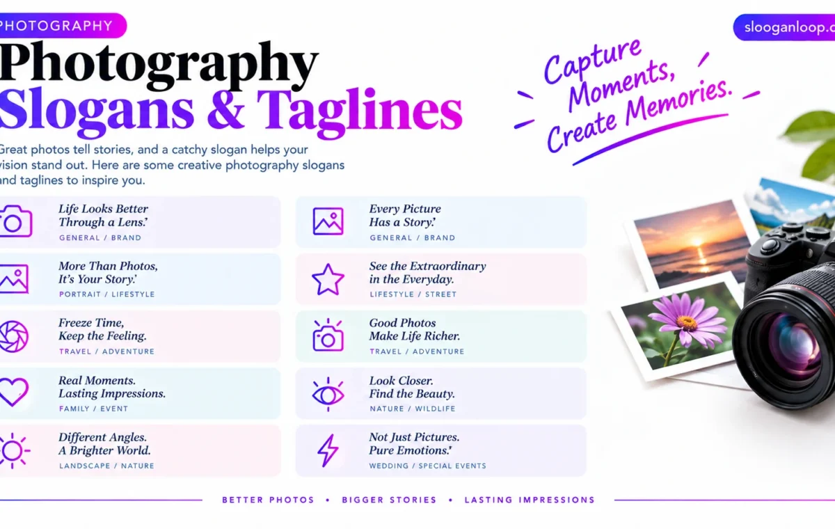 Super 50 Catchy Photography Slogans and Taglines (2026)