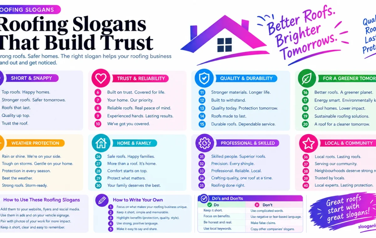 Super 50 Catchy Roofing Slogans (2026)
