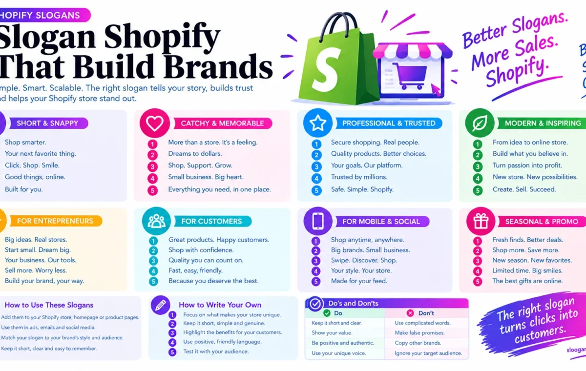 Super 50 Catchy Shopify Slogans (2026)