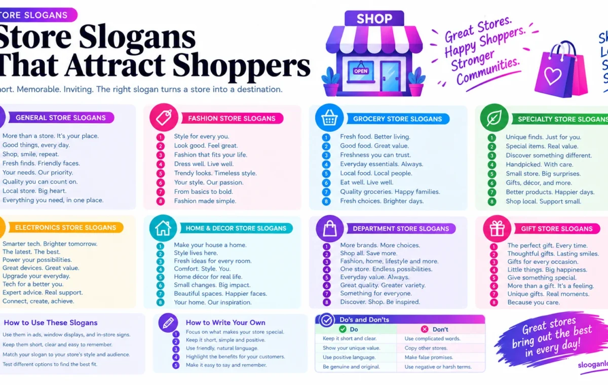 Super 50 Catchy Store Slogans (2026)